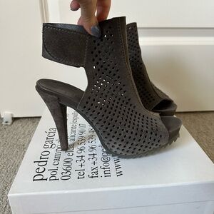 Pedro Garcia Persis Perforated Suede Platform Sandal